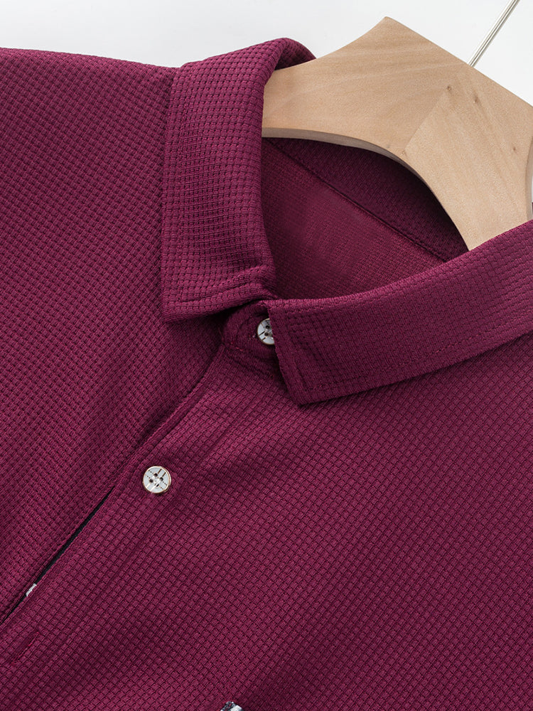 Camisa de punto gofre en bloques de color