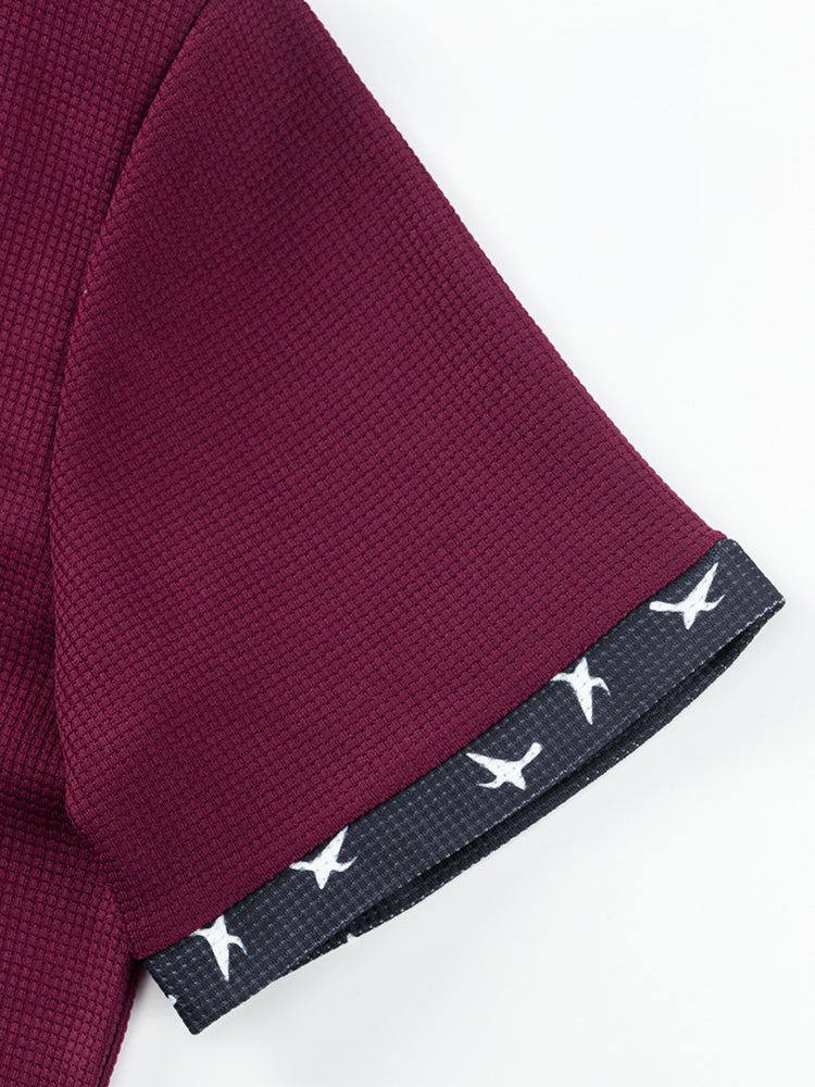 Camisa de punto gofre en bloques de color