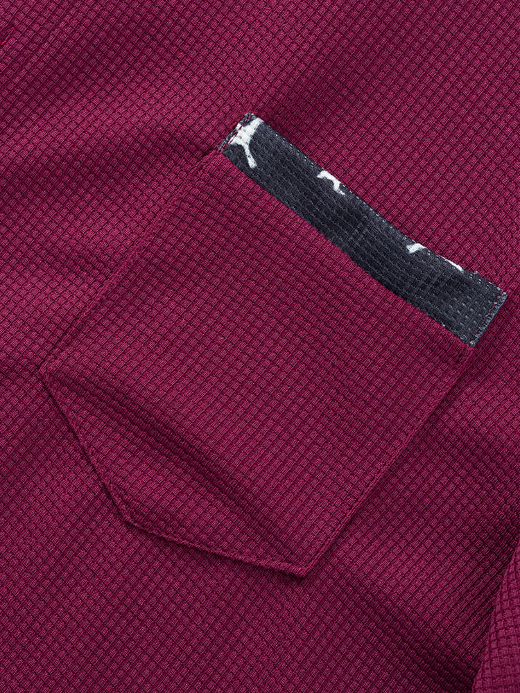 Camisa de punto gofre en bloques de color