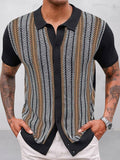 Camisa de punto jacquard casual de verano
