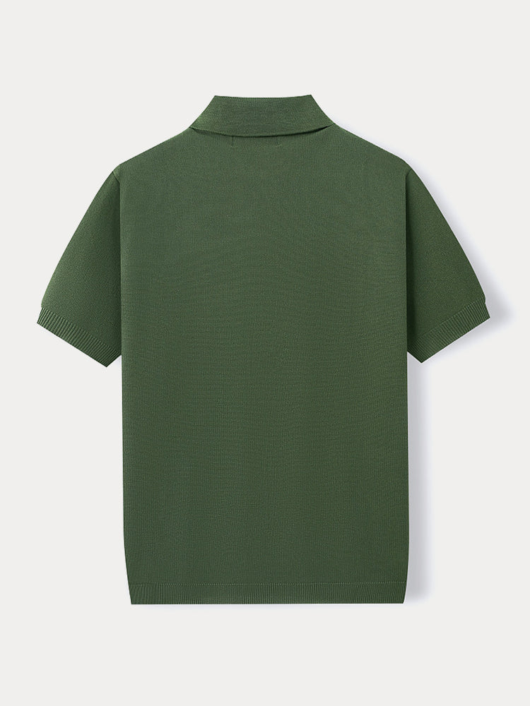 Camisa de punto jacquard casual de verano