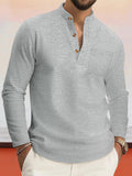 Camisa henley de punto gofre cómoda