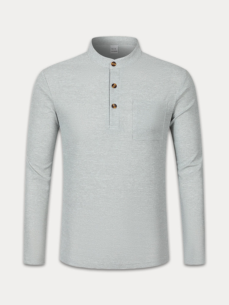 Camisa henley de punto gofre cómoda