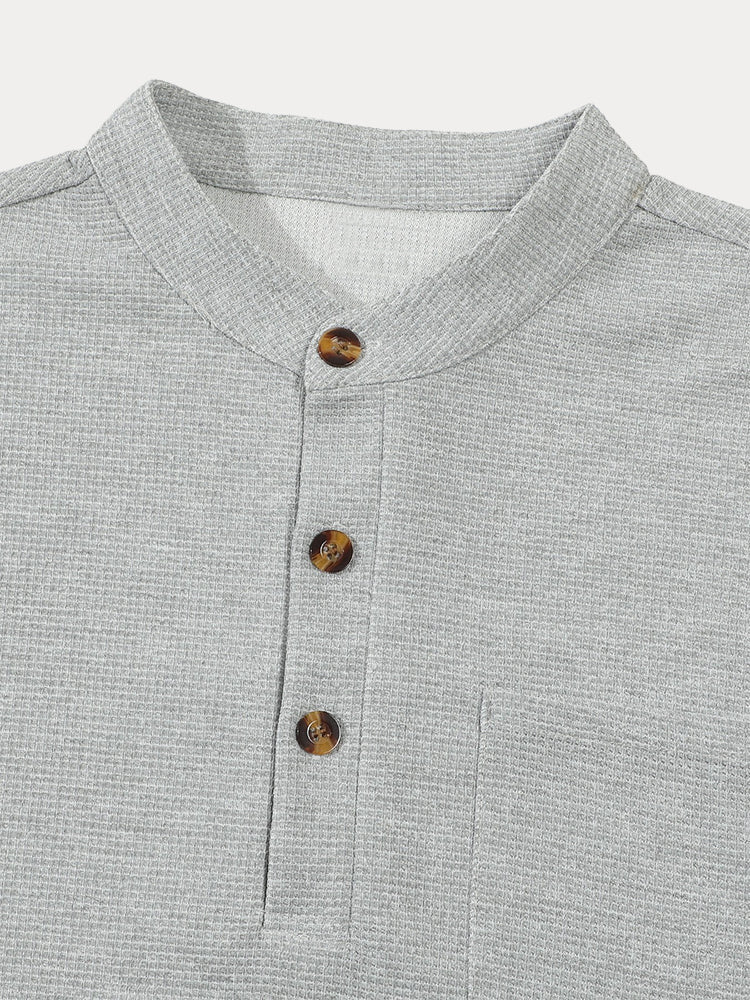 Camisa henley de punto gofre cómoda