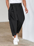 Pantalón harem cropped plisado con cinturón