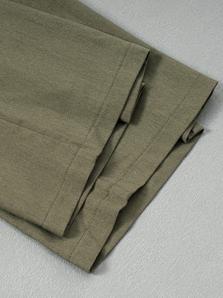 Pantalón ancho de lino lavado plisado