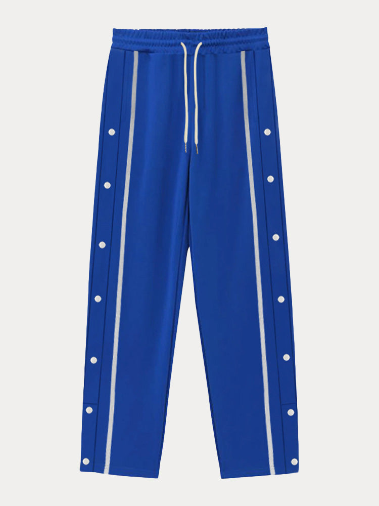 Pantalón deportivo ancho retro con botones a presión