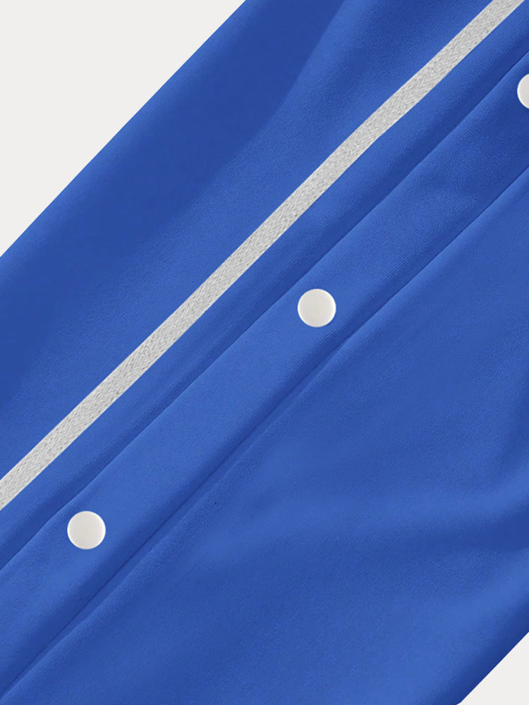 Pantalón deportivo ancho retro con botones a presión
