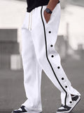 Pantalón deportivo ancho retro con botones a presión