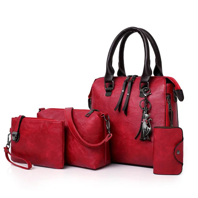 Kit premium de piel: bolso, cartera y clutch