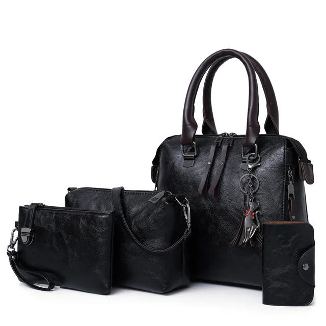 Kit premium de piel: bolso, cartera y clutch