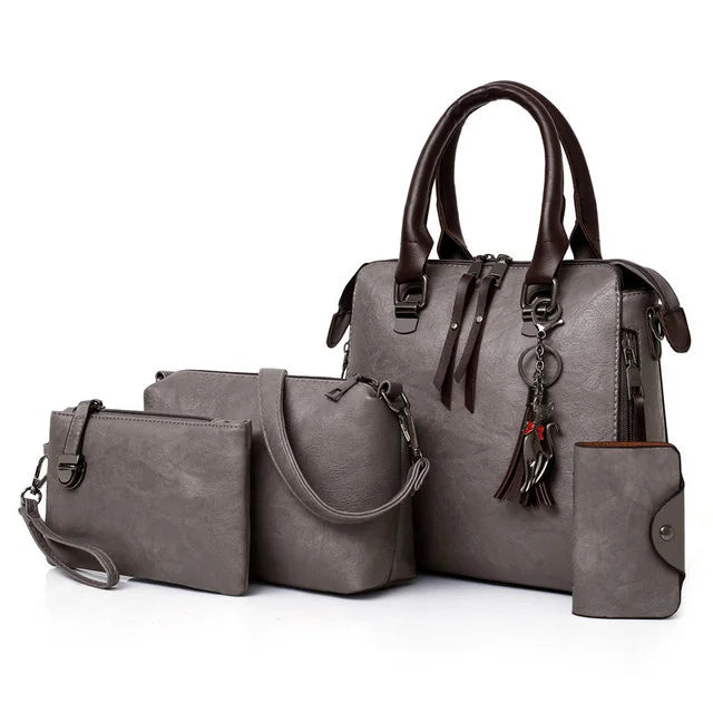 Kit premium de piel: bolso, cartera y clutch