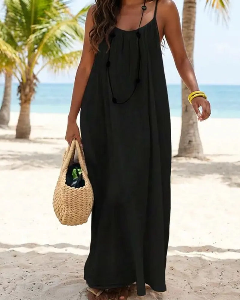 Vestido con espalda descubierta y tirantes finos