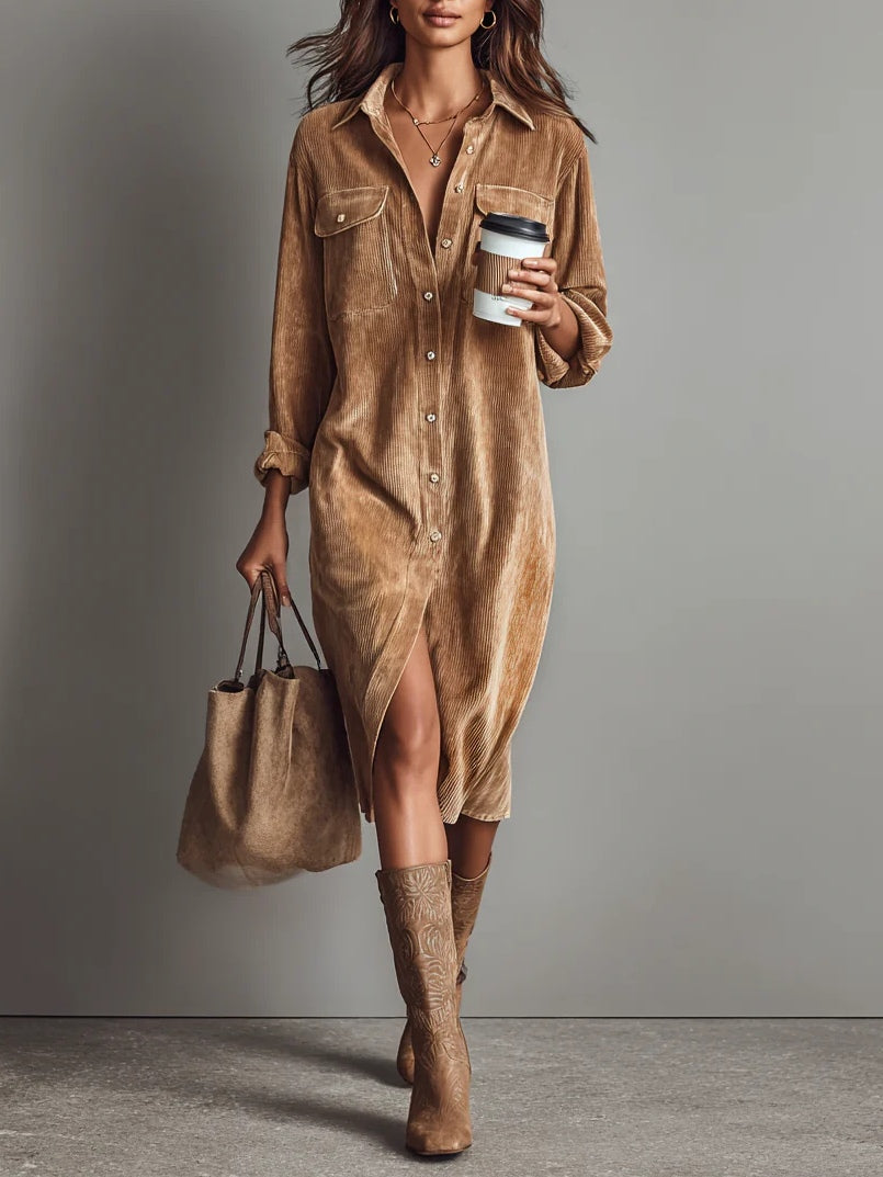 Vestido midi Florence de pana