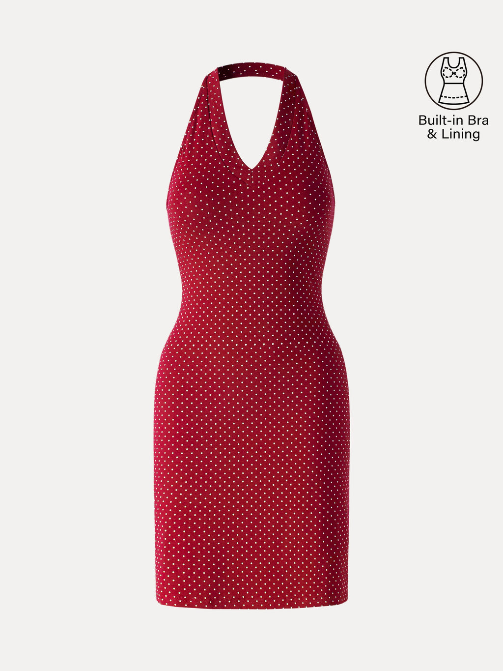 Vestido brami mini de cuello halter con lunares