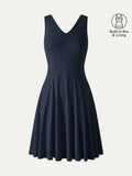 Vestido brami mini de cuello en V para viaje con bolsillos
