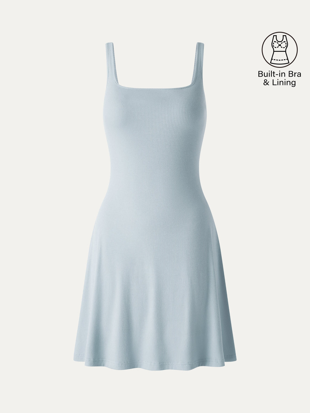 Vestido brami de cuello cuadrado y espalda abierta, tacto fresco
