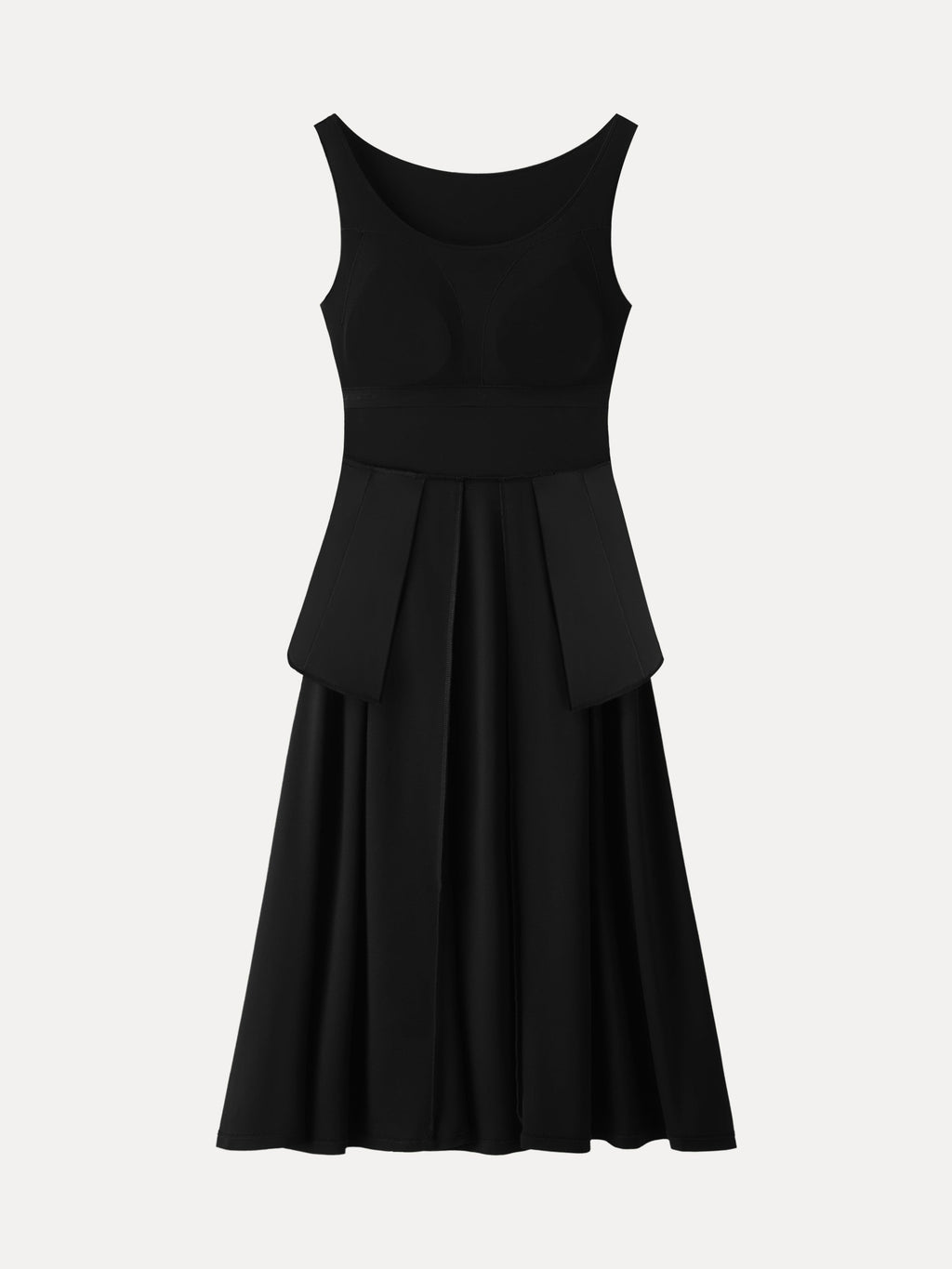 Vestido brami midi de cuello barco con bolsillos