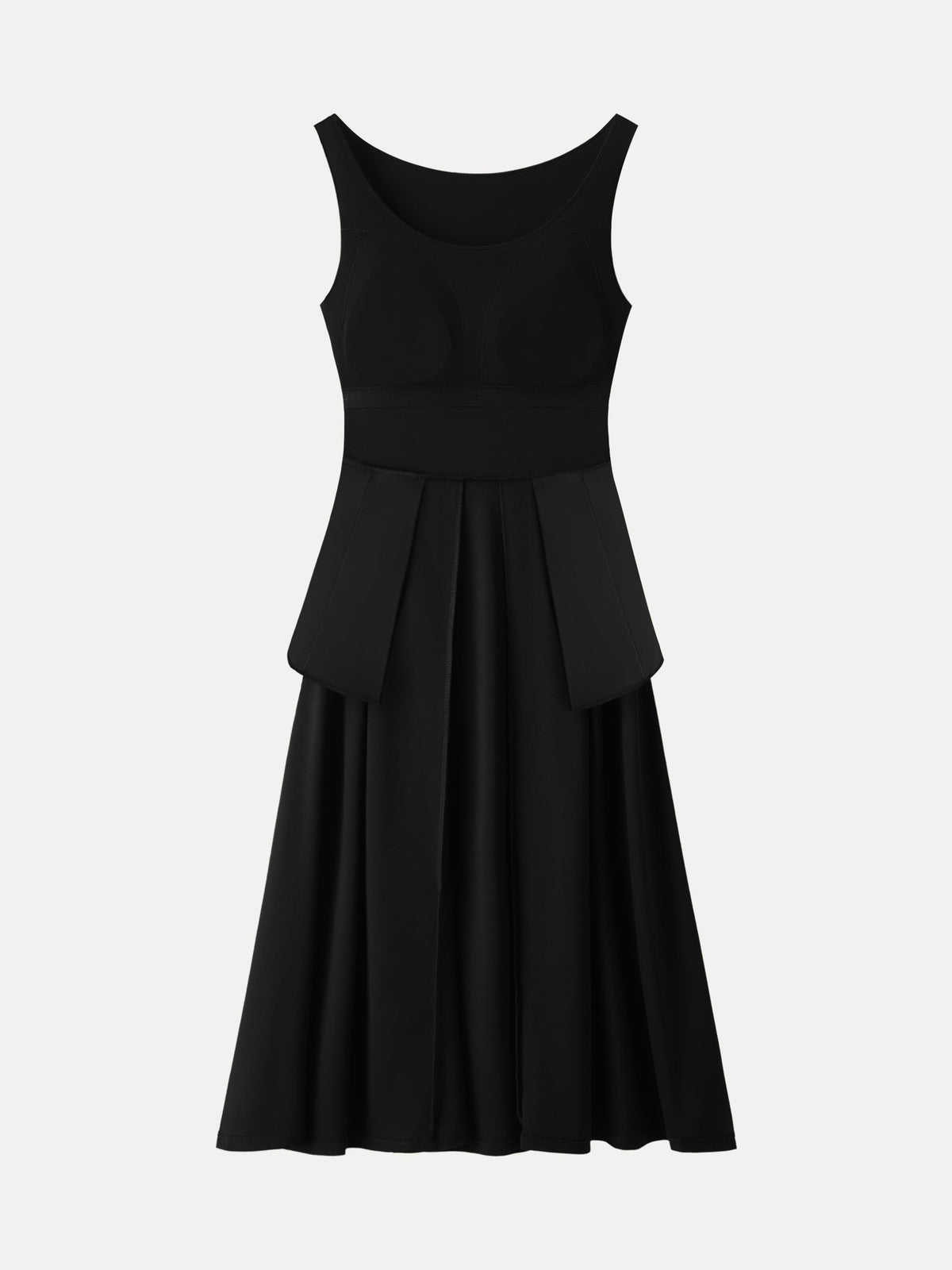 Vestido brami midi de cuello barco con bolsillos