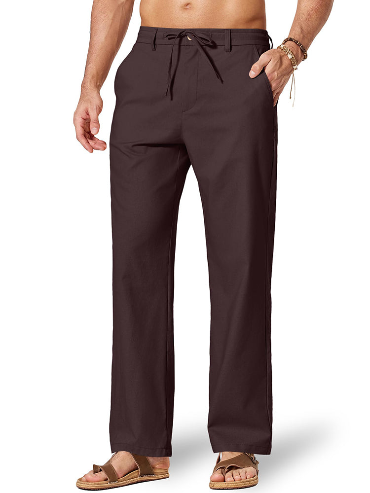 Pantalón cómodo de algodón y lino