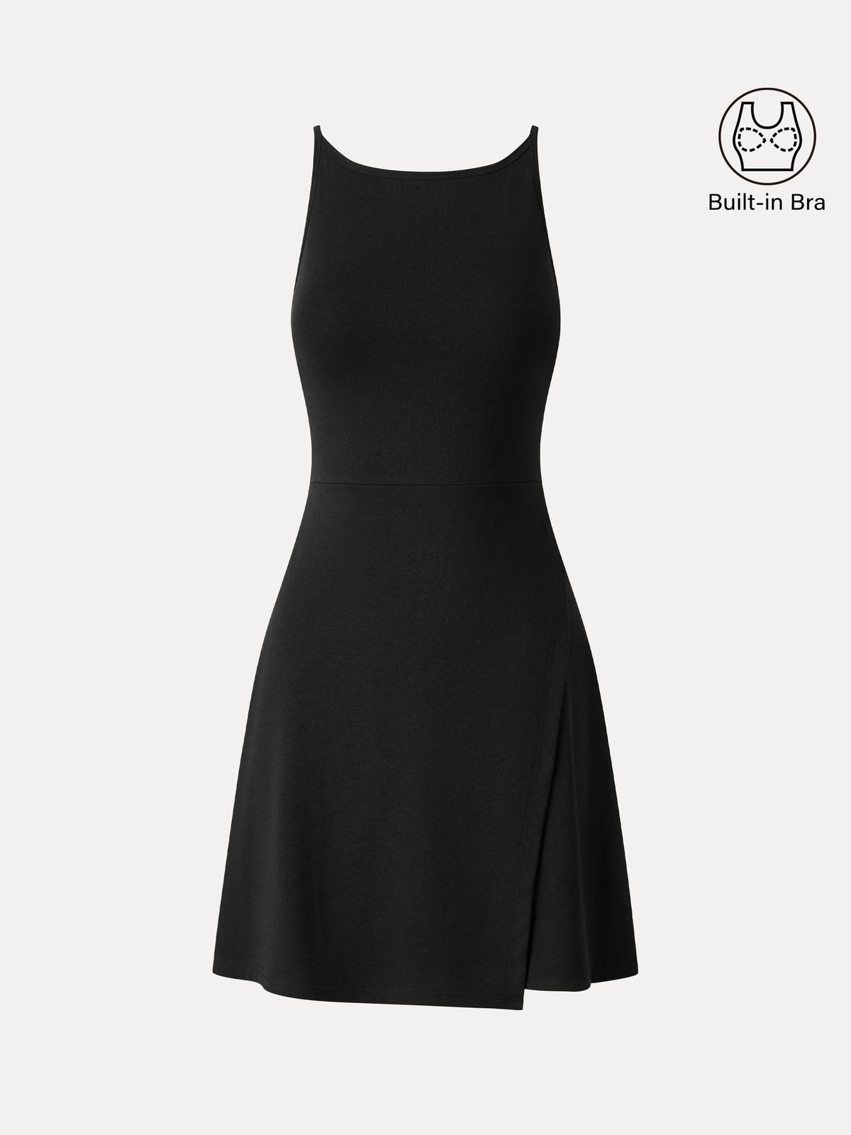 Vestido corto brami cruzado de cuello barco