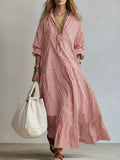 Vestido maxi Harper de rayas y lino