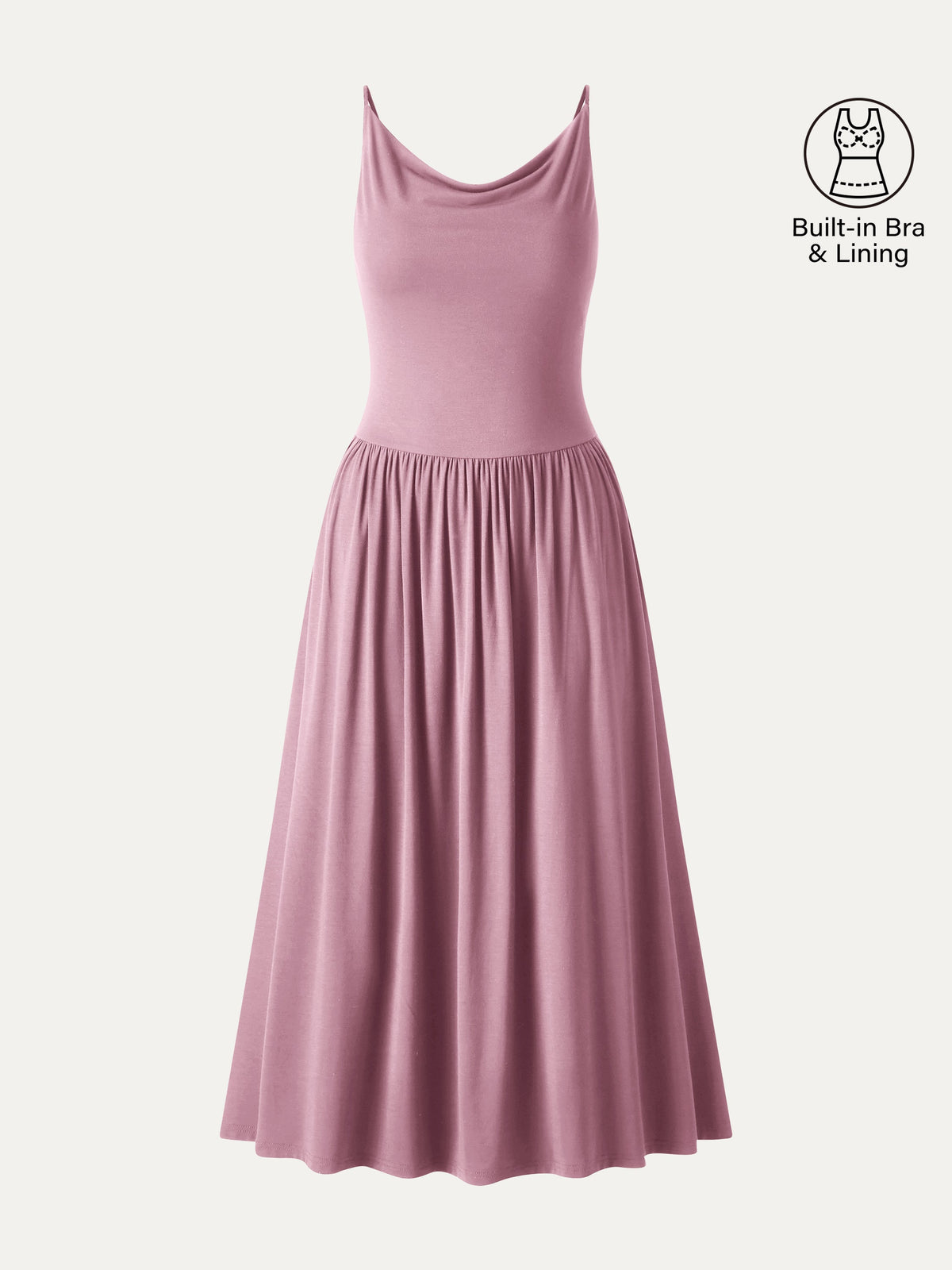Vestido brami midi de cuello drapeado y espalda abierta