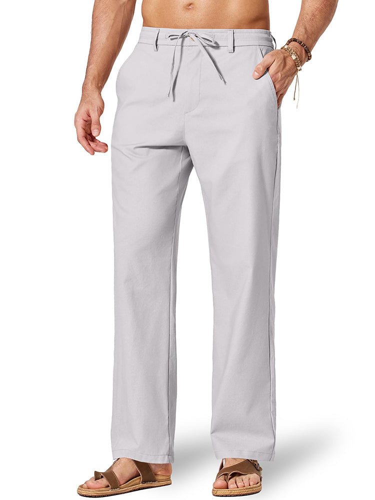 Pantalón cómodo de algodón y lino
