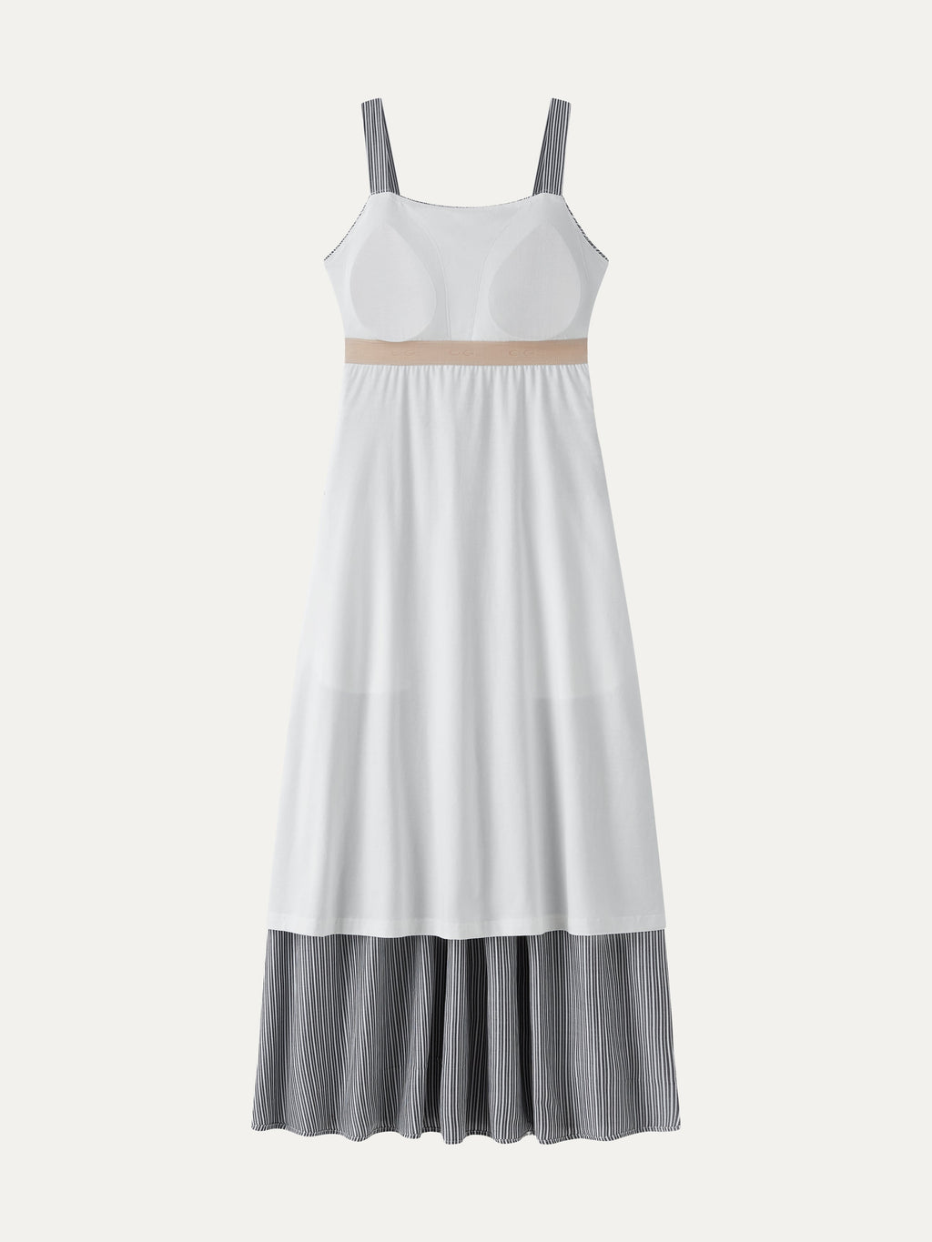 Vestido midi brami de popelín a rayas con espalda abierta