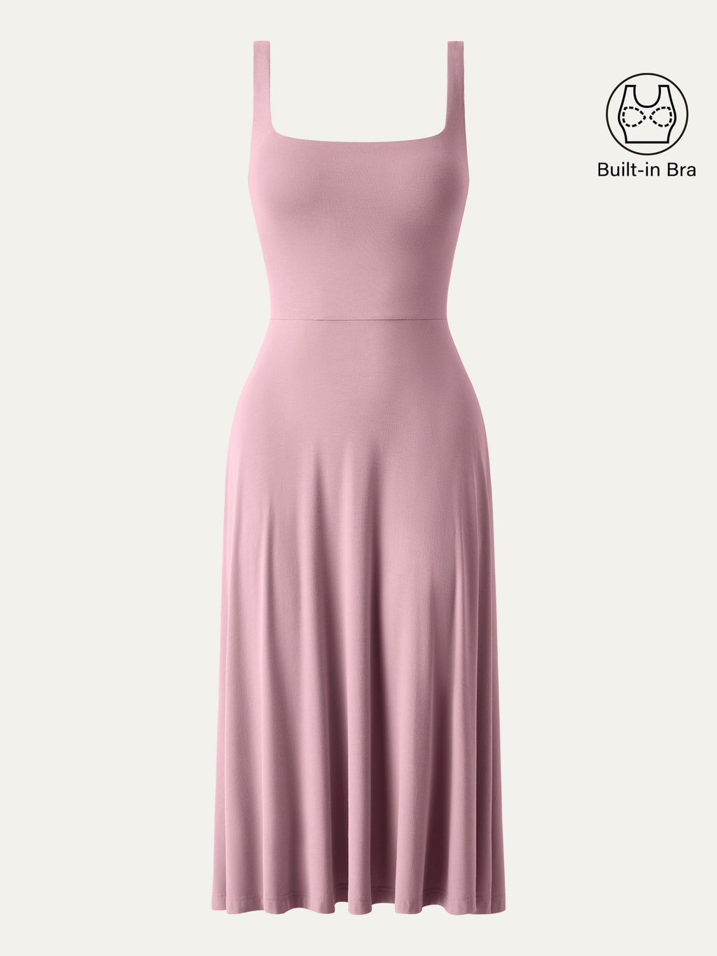 Vestido brami midi vaporoso de cuello cuadrado