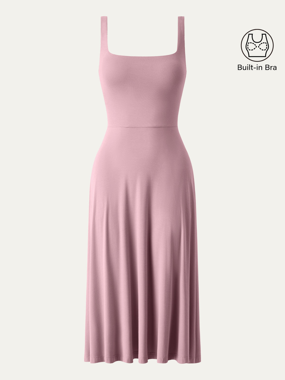 Vestido brami midi vaporoso de cuello cuadrado