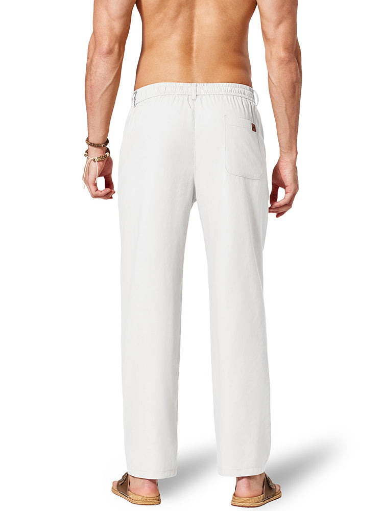 Pantalón cómodo de algodón y lino