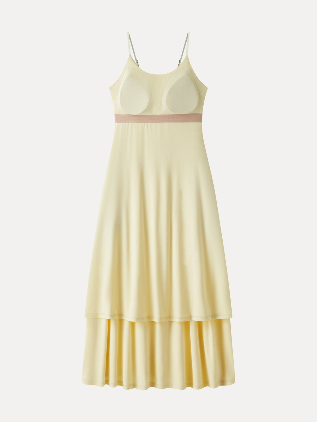 Vestido midi brami de tirantes finos y cuello en U fruncido