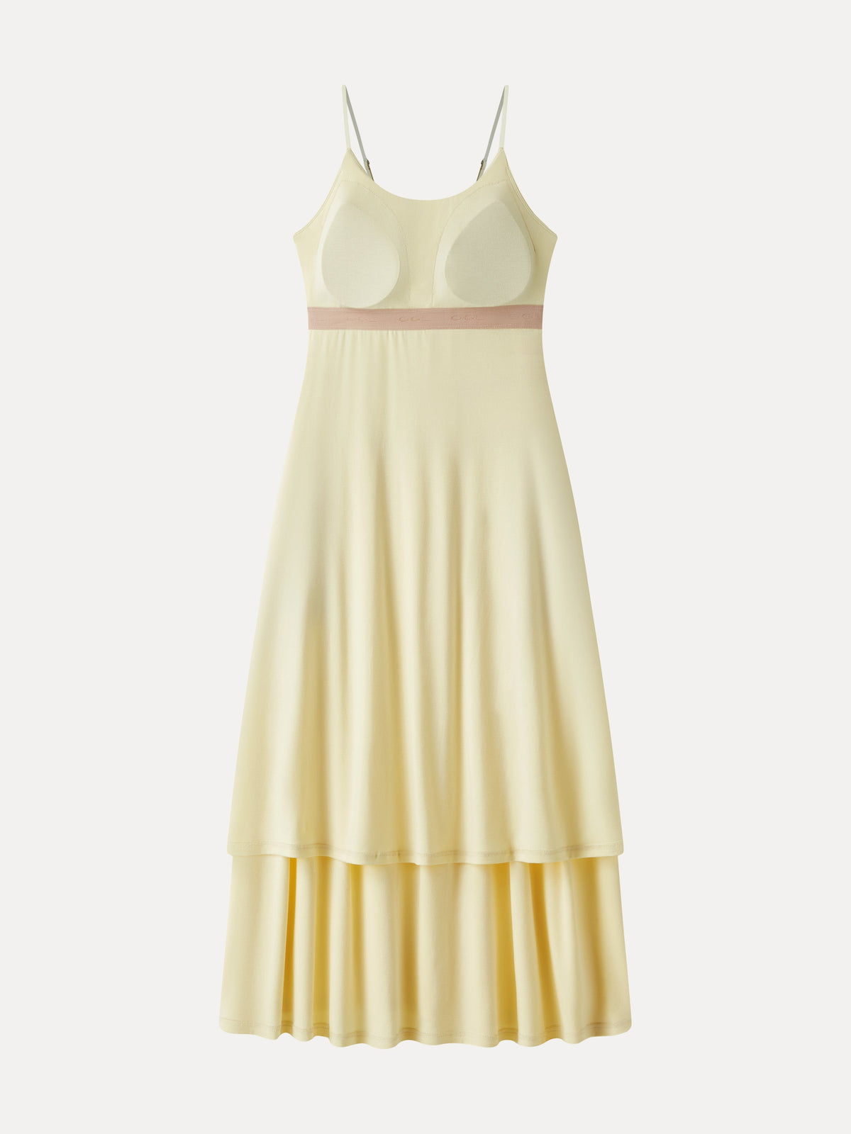 Vestido brami midi de cuello en U fruncido con tirantes finos y bolsillos