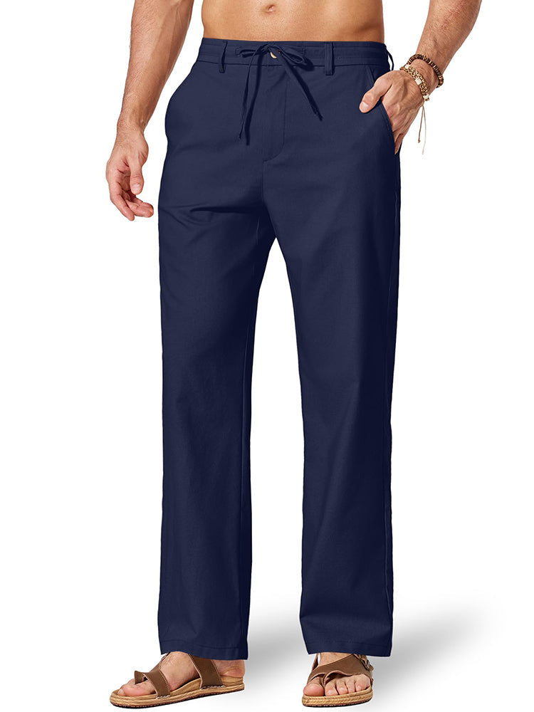 Pantalón cómodo de algodón y lino