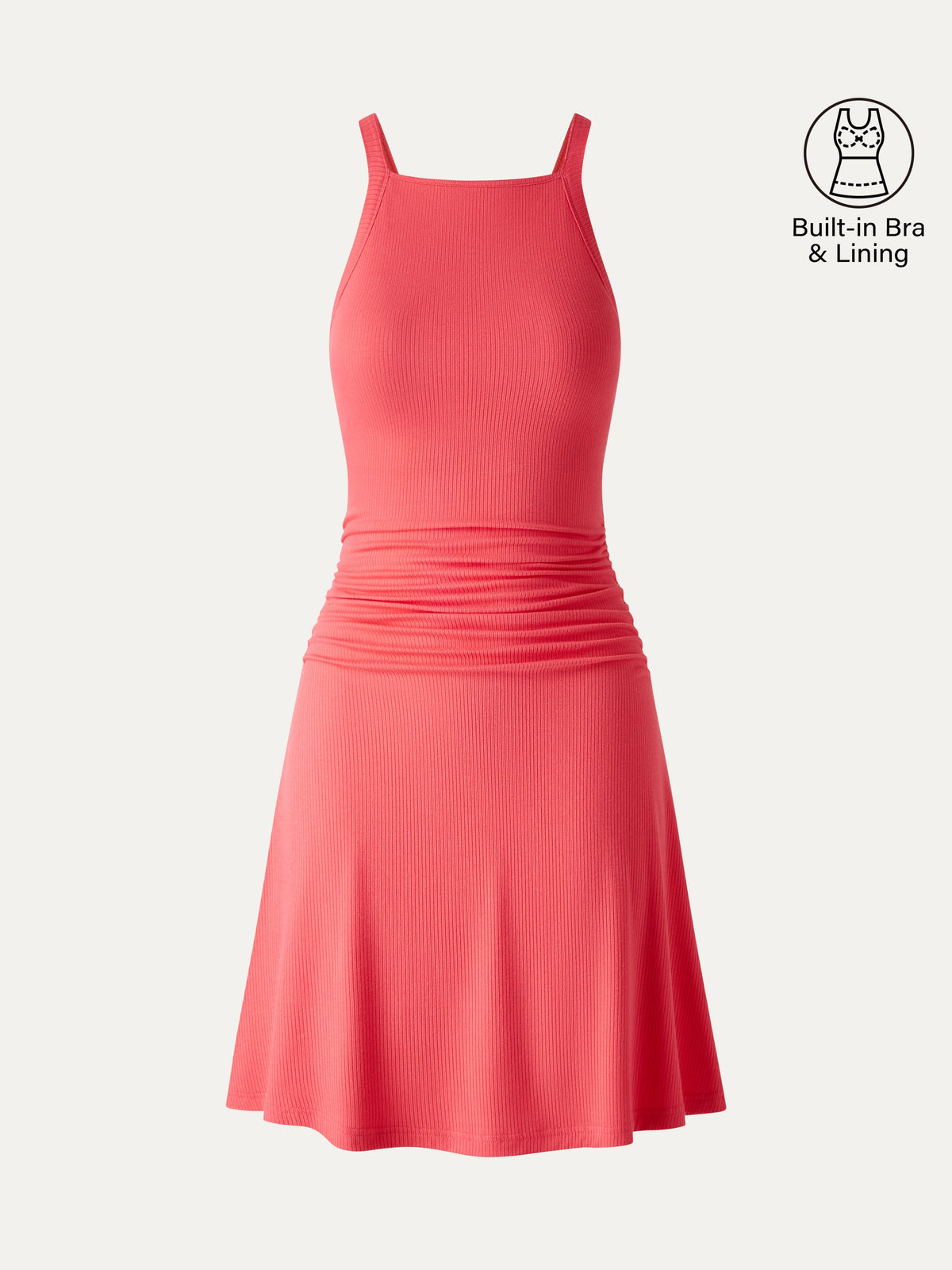 Vestido brami mini de cuello cuadrado fruncido, tacto fresco