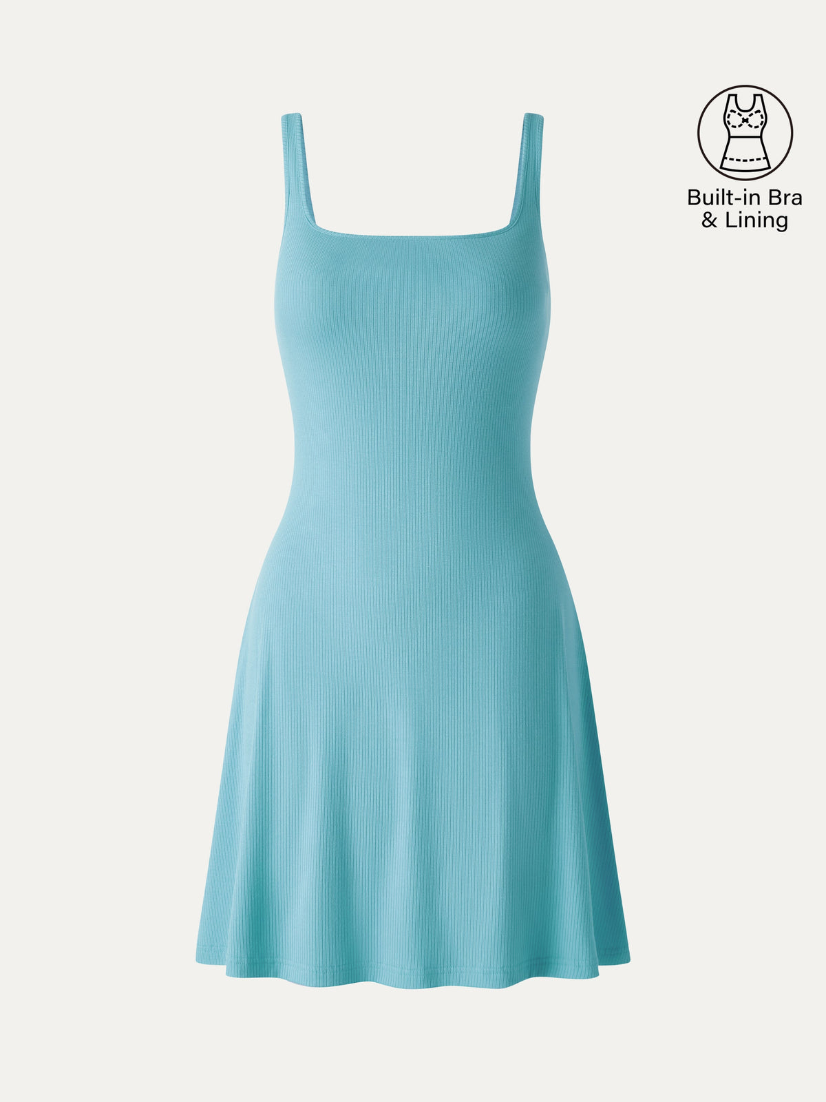 Vestido brami de cuello cuadrado y espalda abierta, tacto fresco