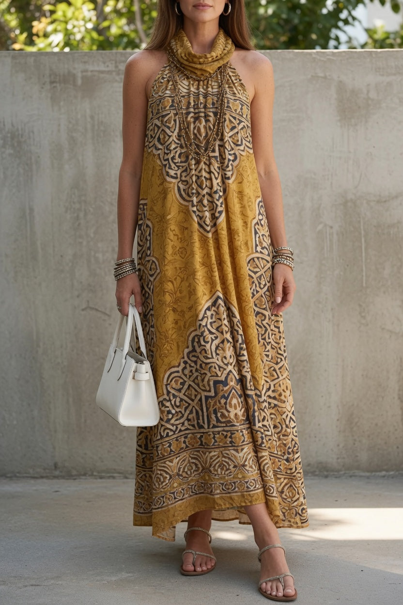Vestido maxi Taylor vintage de cuello halter