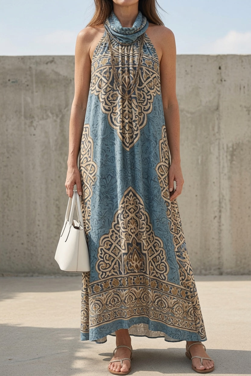 Vestido maxi Taylor vintage de cuello halter