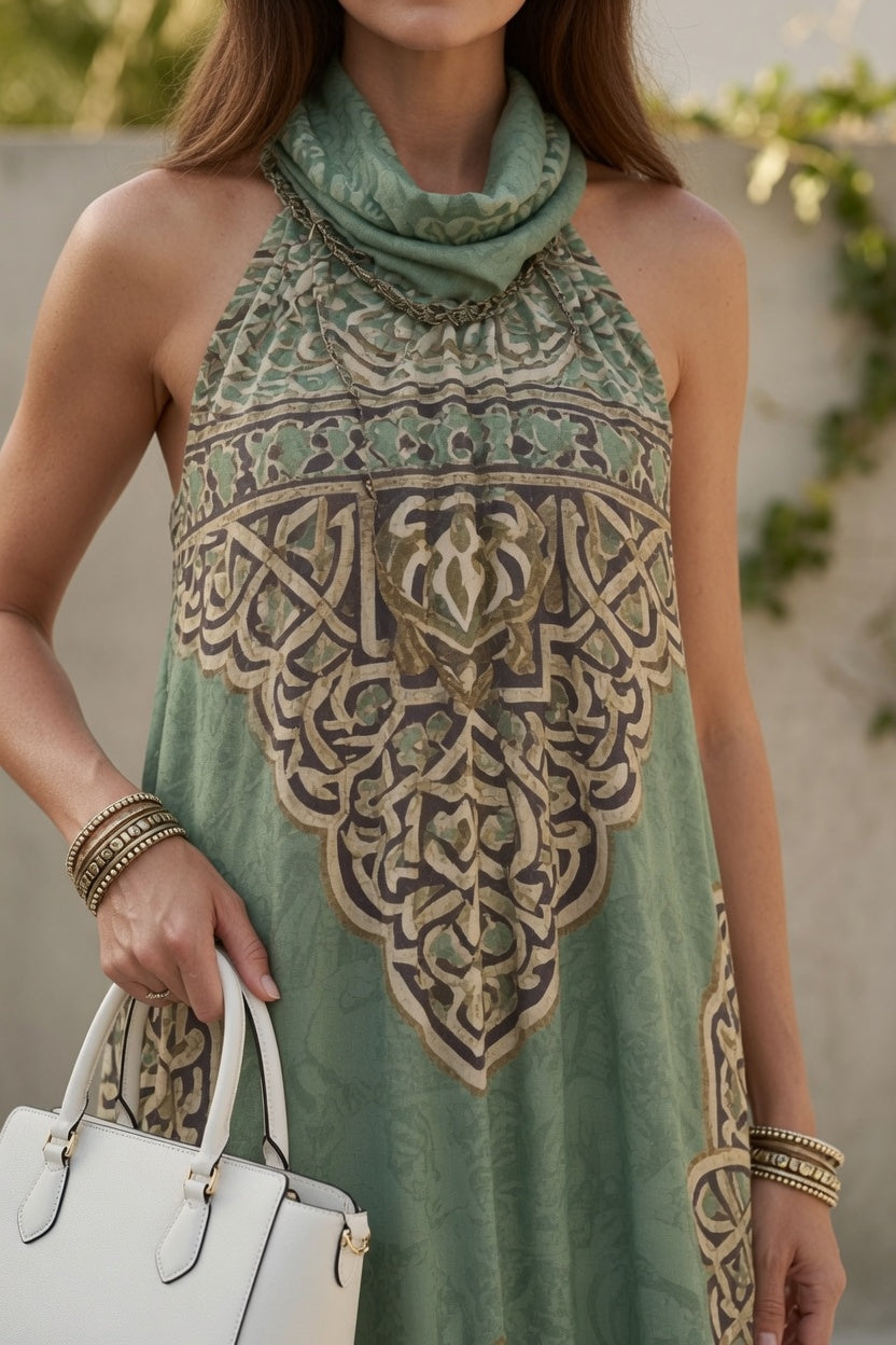 Vestido maxi Taylor vintage de cuello halter