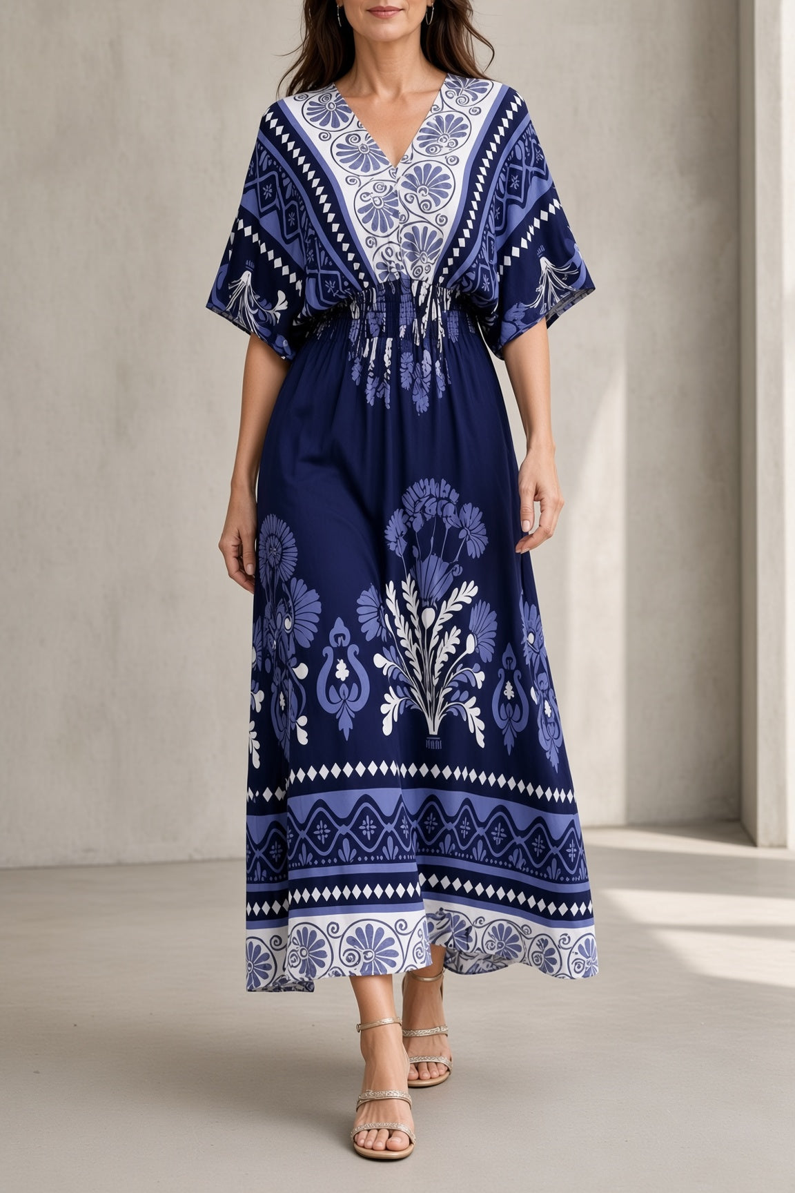 Vestido maxi vintage floral