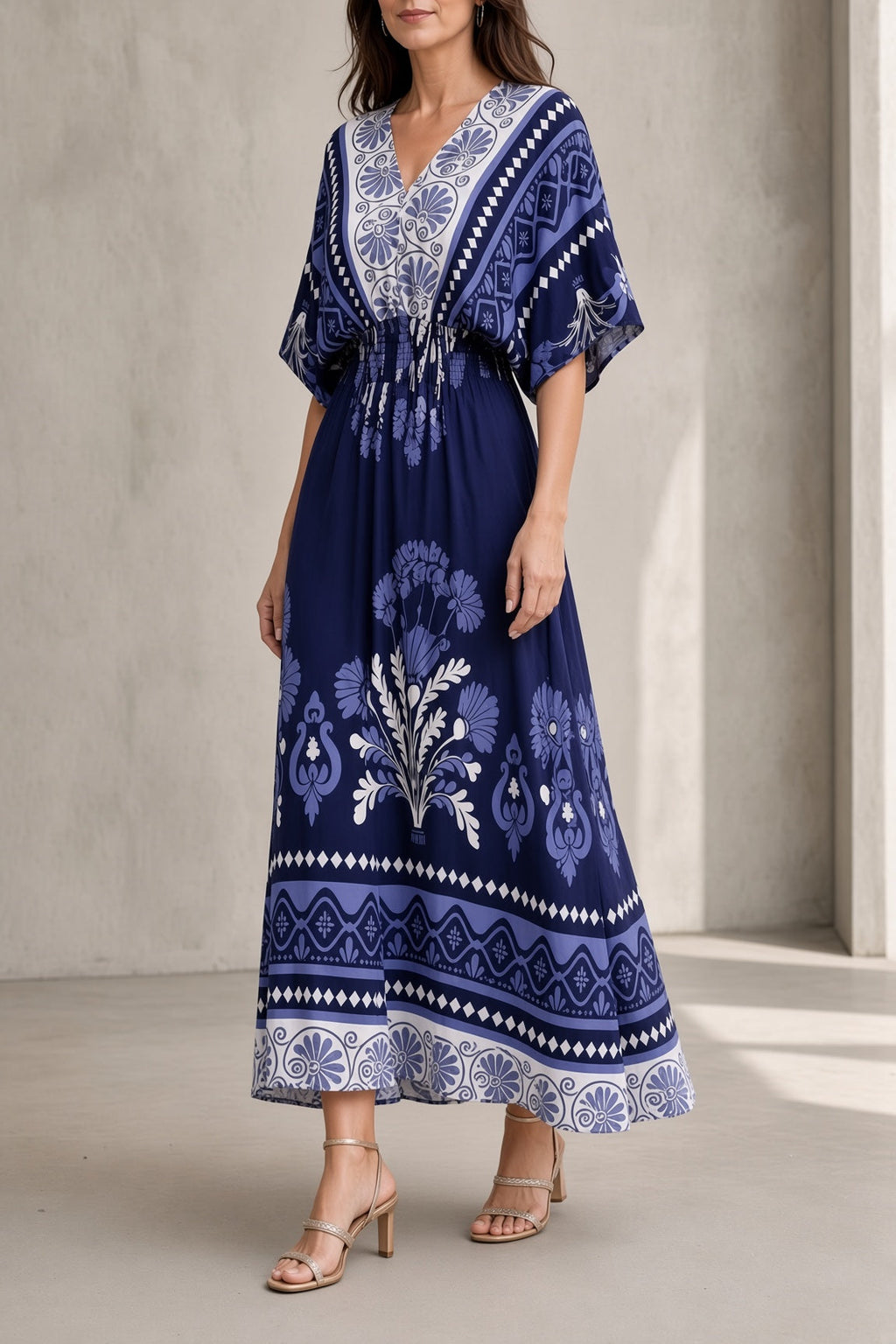 Vestido maxi vintage floral