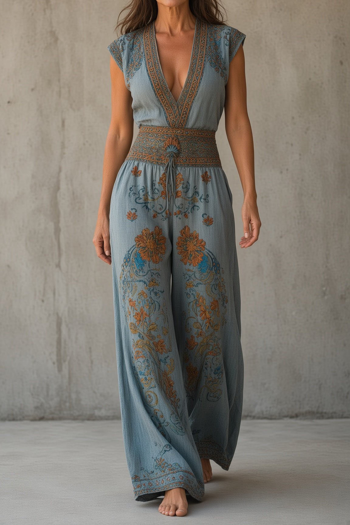 Mono Natalie vintage de pierna ancha