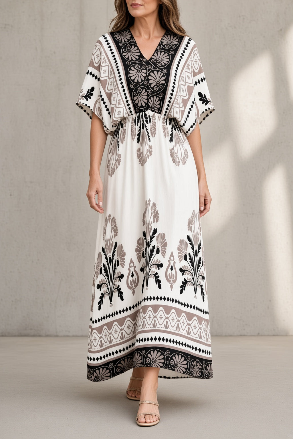 Vestido maxi vintage floral