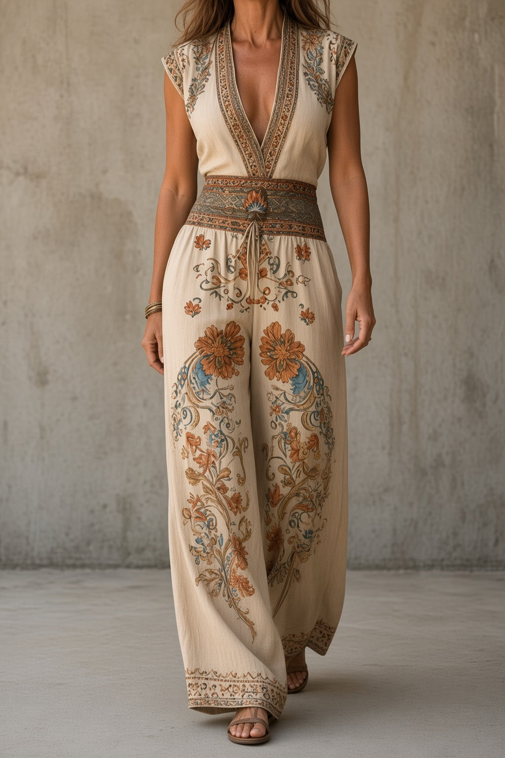 Mono Natalie vintage de pierna ancha