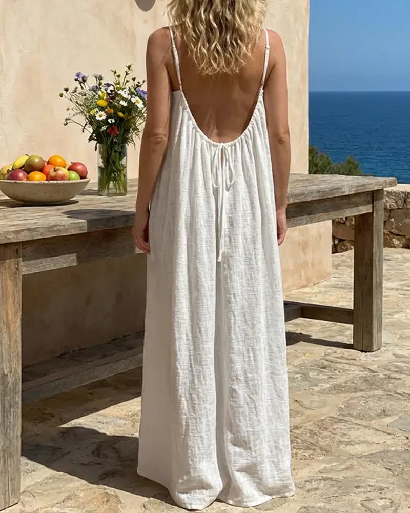 Vestido con espalda descubierta y tirantes finos