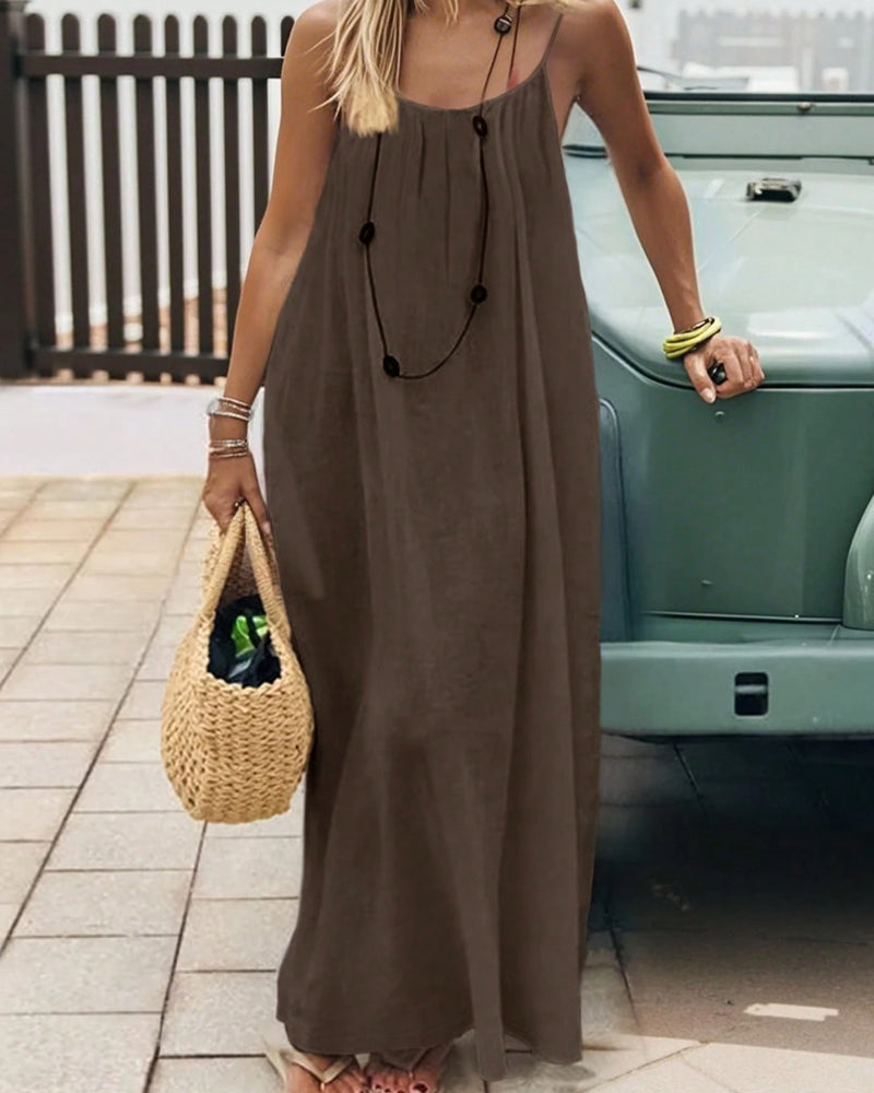 Vestido con espalda descubierta y tirantes finos