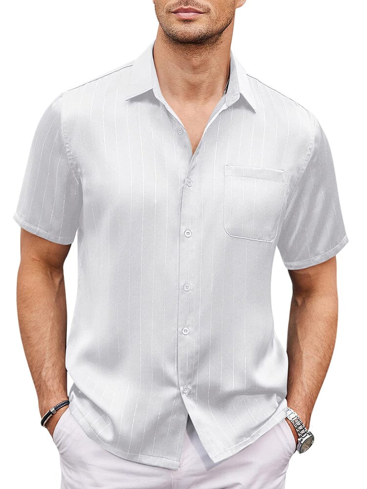 Camisa de satén sedoso de manga corta