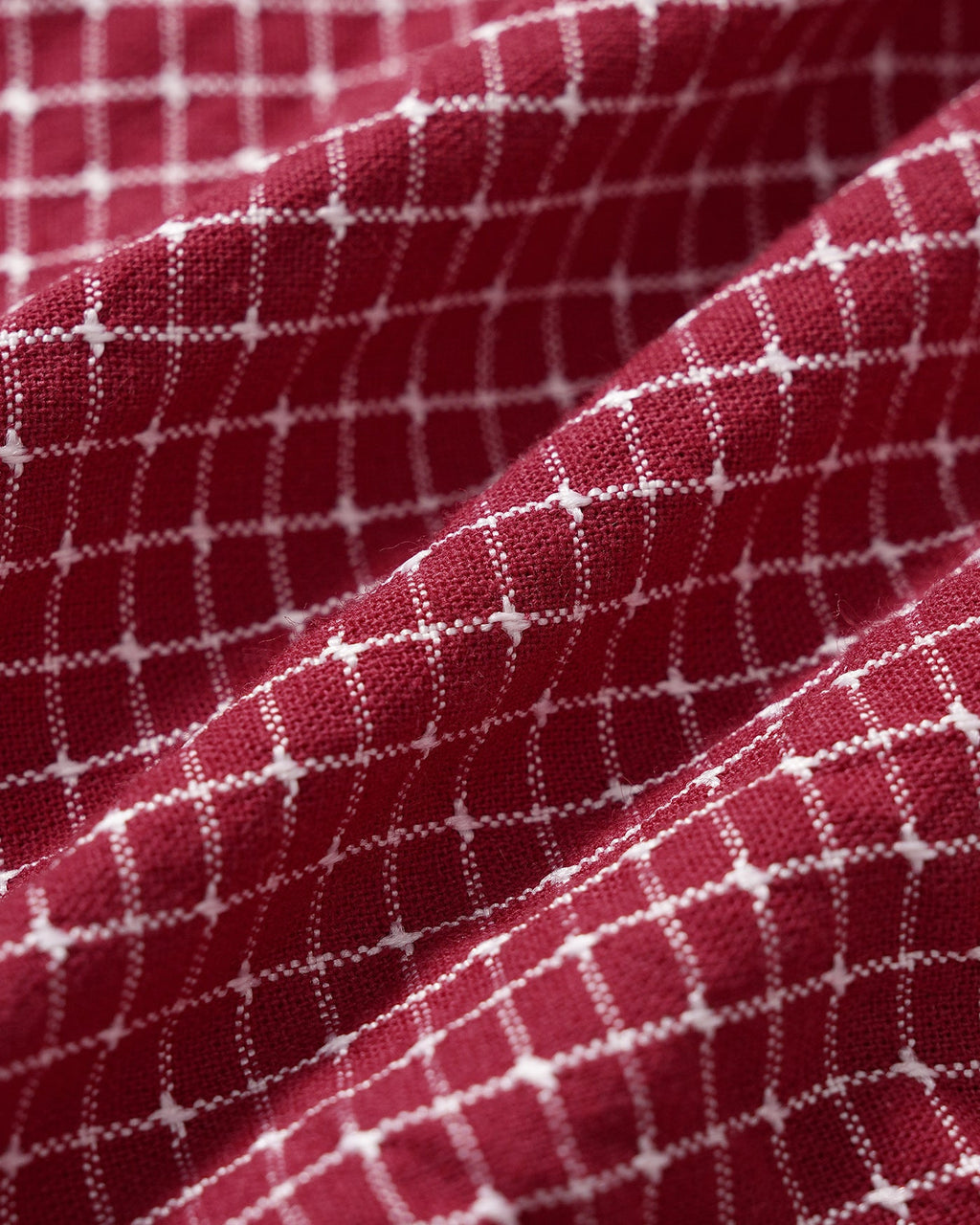Blusa roja a cuadros con escote barco