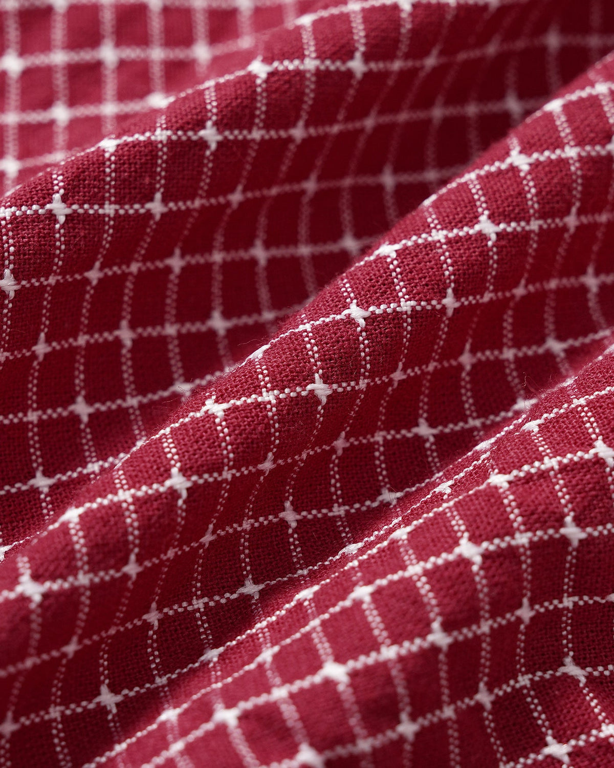 Blusa roja a cuadros con escote barco